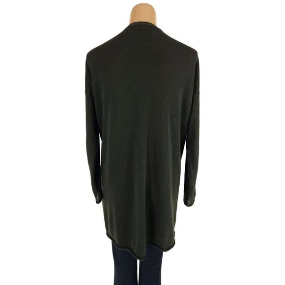 Eileen Fisher Organic Linen Cotton Cardigan XS Green Knit - Picture 5 of 10